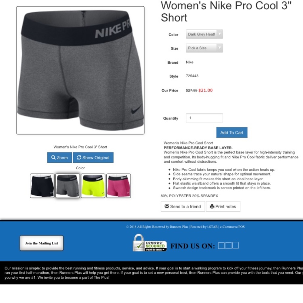 Gray Nike pro shorts